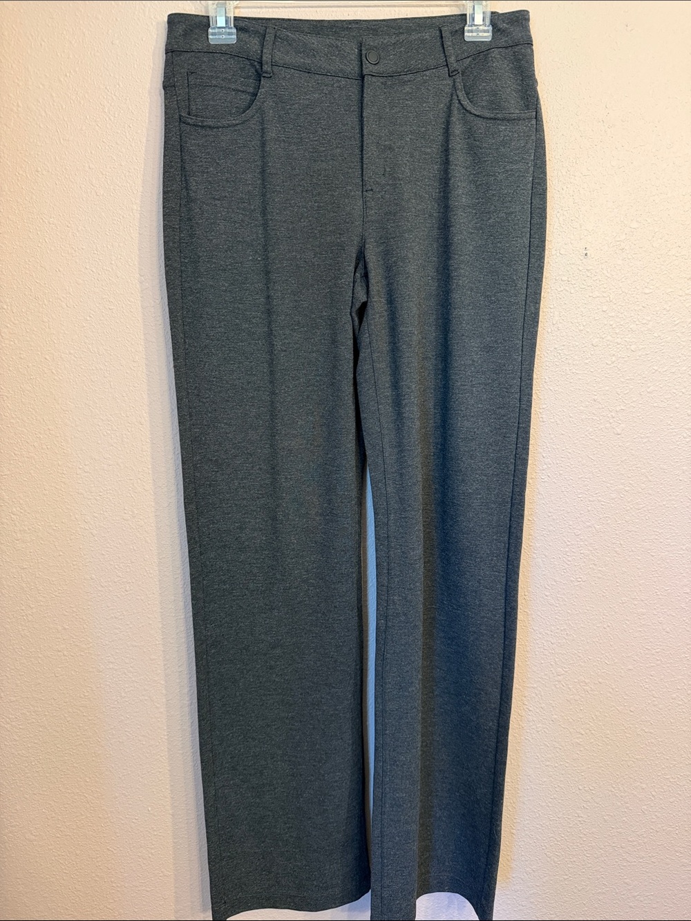 Athleta Stellar Straight Leg Pants Charcoal Gray‎ Heather Size 6 Work Travel